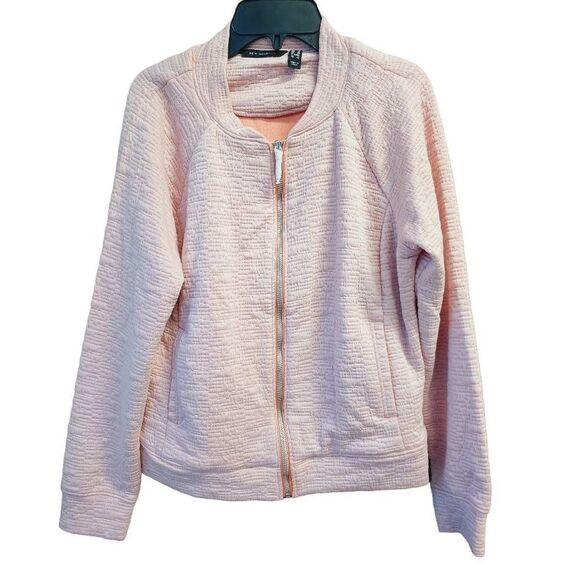 NEW H by Halston Lightweight Textured Knit Bomber Jacket Women's Size 8 - Picture 1 of 8